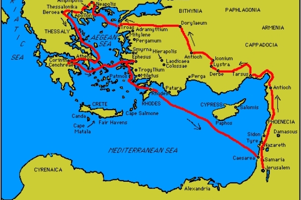 Paul's Second Missionary Journey with Map image